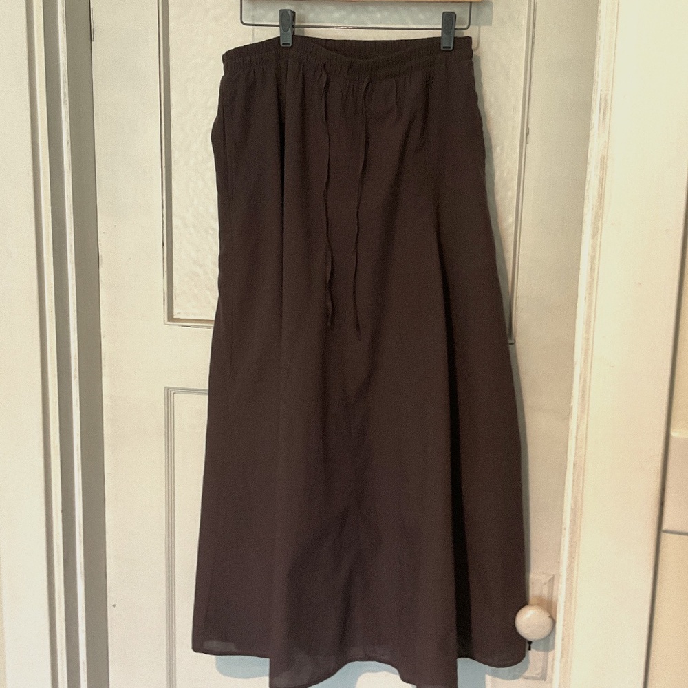 MUJI High Twisted Veil Maxi Skirt